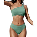 Women Sexy Tummy Control One Shoulder Bikini Sets
