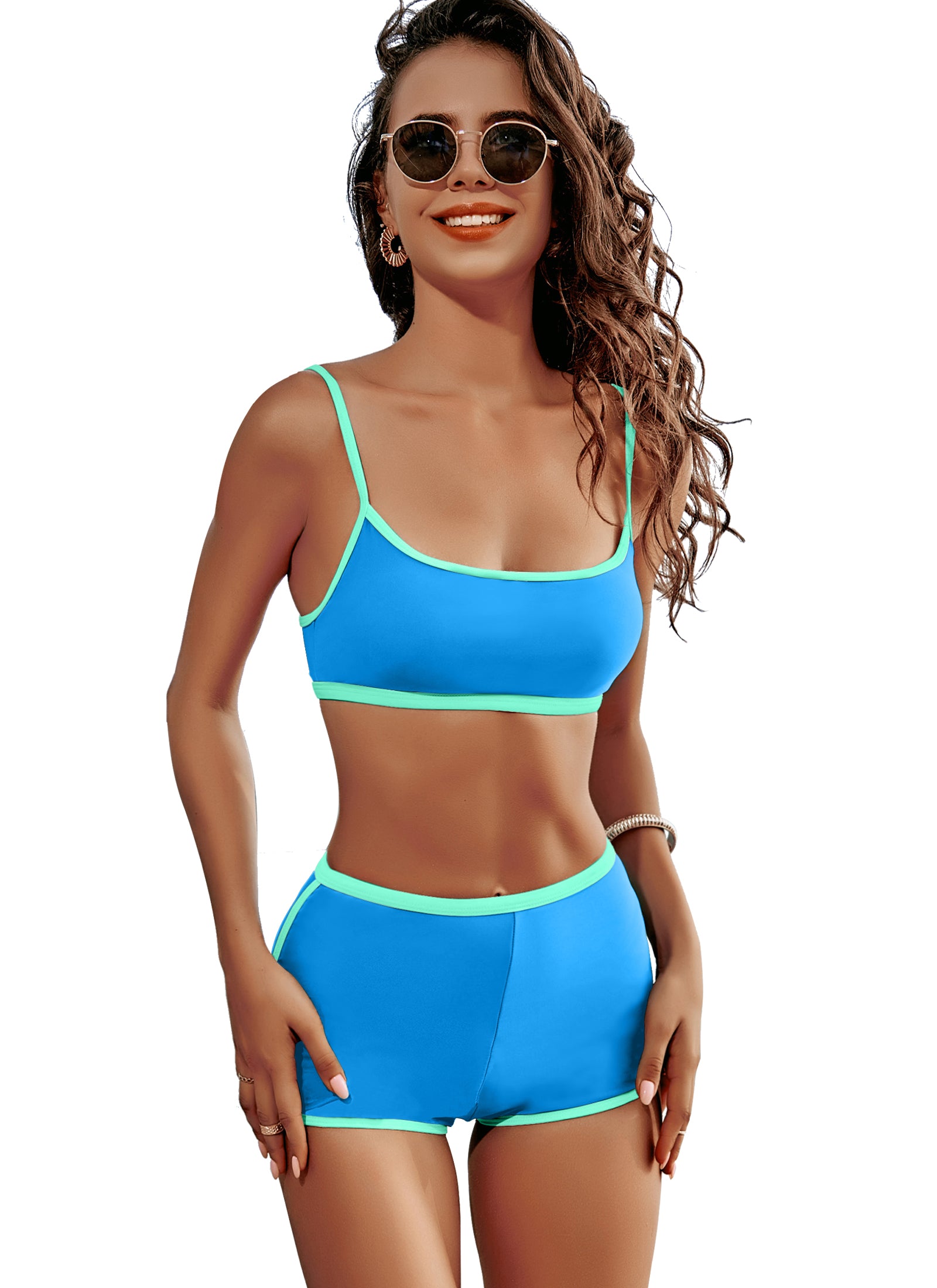 Shorts Bikini Sets Color Block swimsuit – Jolefille