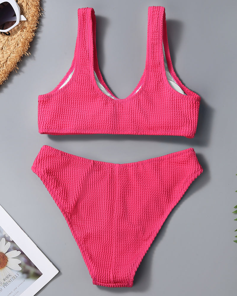 Ribbed 2 Piece Bathing Suits For Women