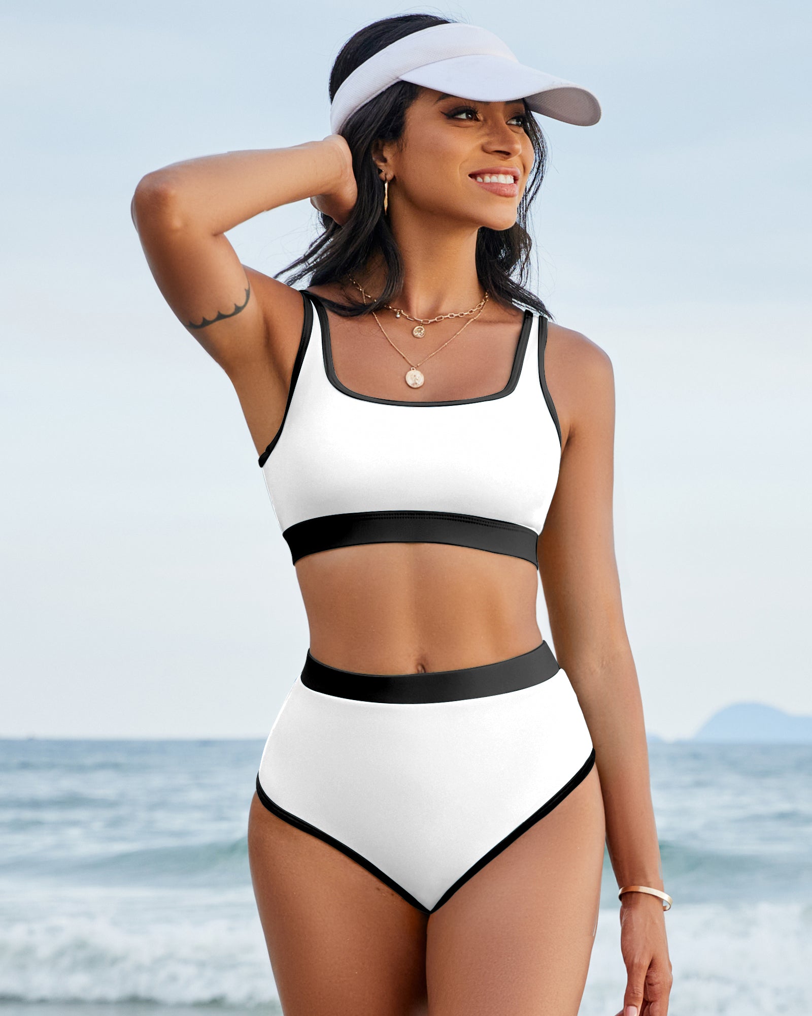 Jolefille High Wasited Bikini Sets For Women Tummy Control Bathing Suit