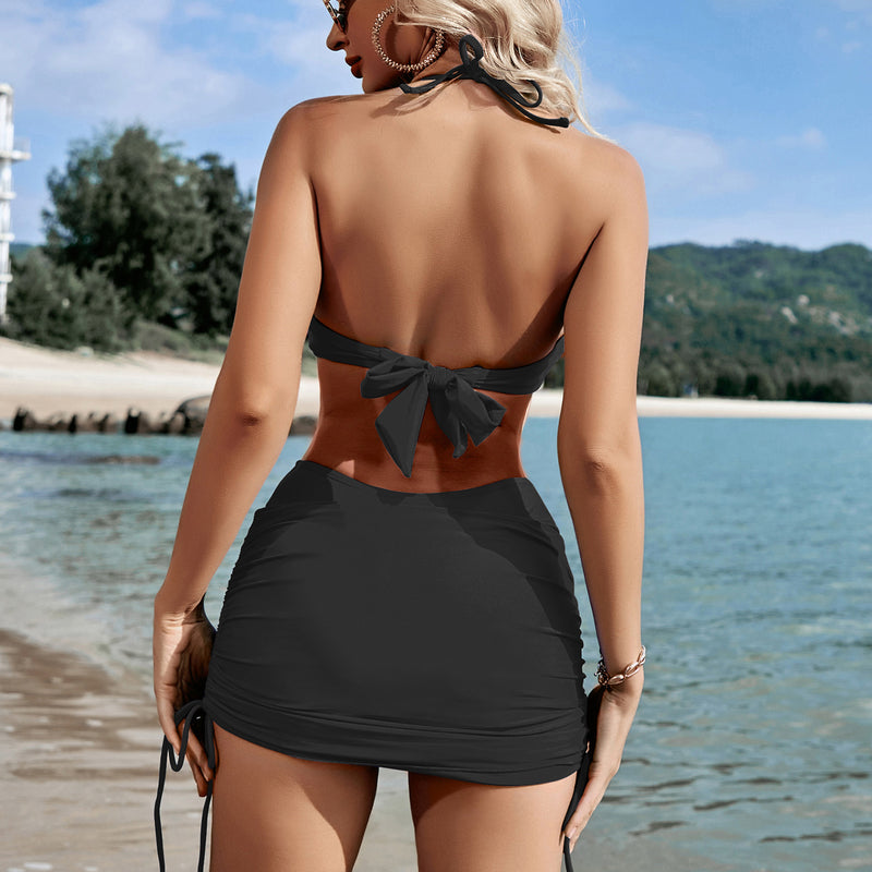 Women High Waisted Ruched Push Up Bathing Suit