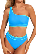 Women Sporty One Shoulder Bathing Suit