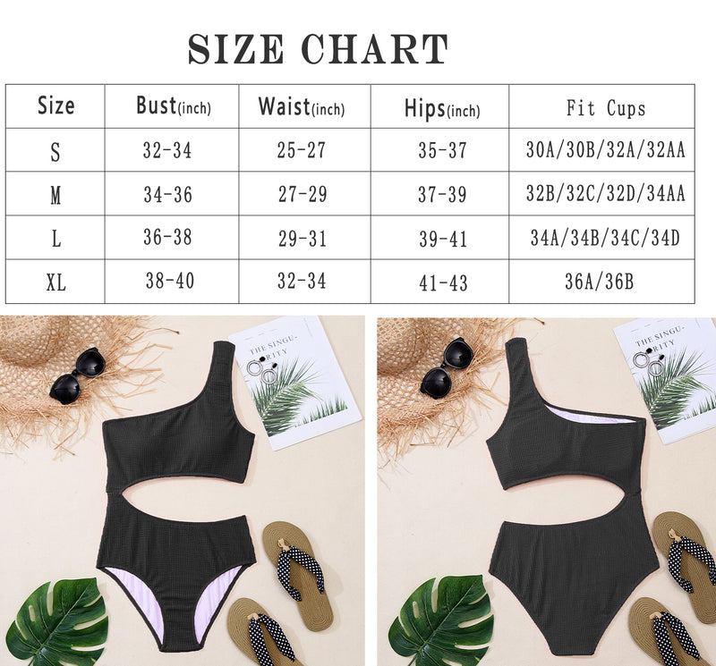 Women One Piece Sexy One Shoulder Bathing Suits