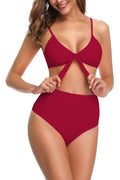 jolefille two piece beachwear bikini#Color_Wine Red