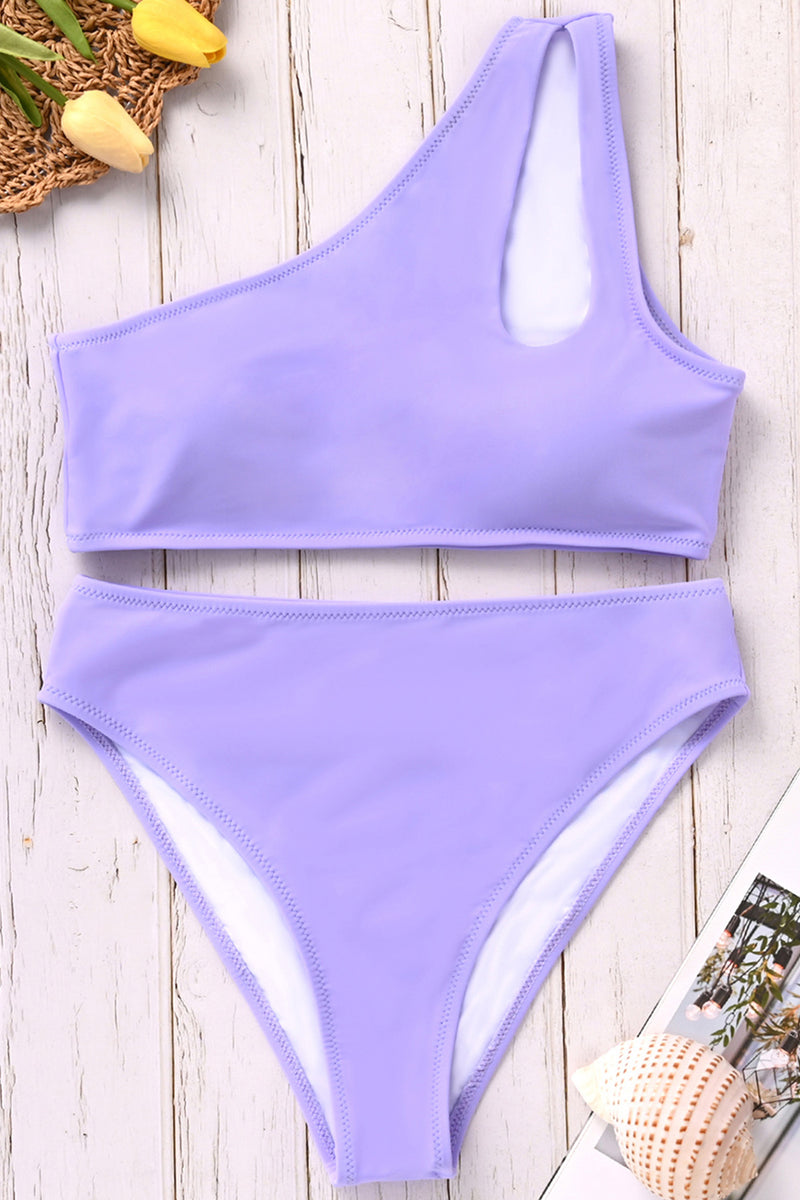 JGGSPWM Womens Neon Color Block Swimsuit Ribbed Knit Bikini One Shoulder  Off Sleeveless Swimwear Padded Bathing Suit with Built in Bra Monokini One  Piece Tankini Purple S 