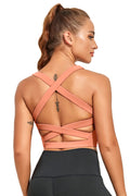 jolefille criss back sports bra#Color_Coral Orange
