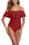 Jolefille One Piece Swimsuit#Color_wine red